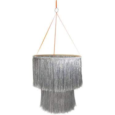 Silver Tinsel Chandelier