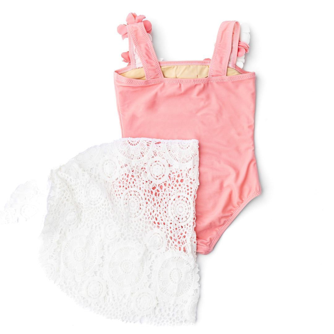 Hula Coral Swimsuit with Skirt