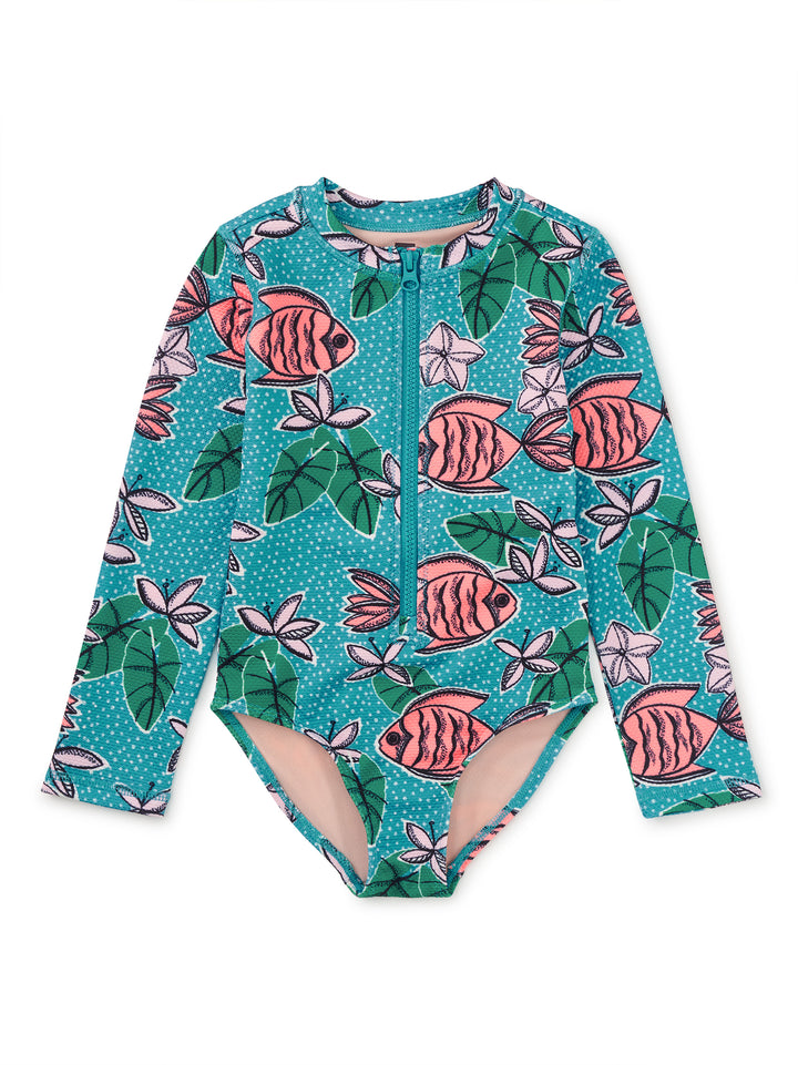 Brazilian Tropical Fish Long Sleeve Swimsuit