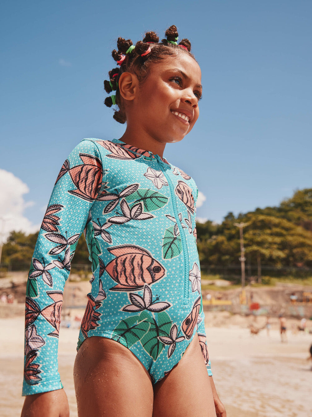 Brazilian Tropical Fish Long Sleeve Swimsuit