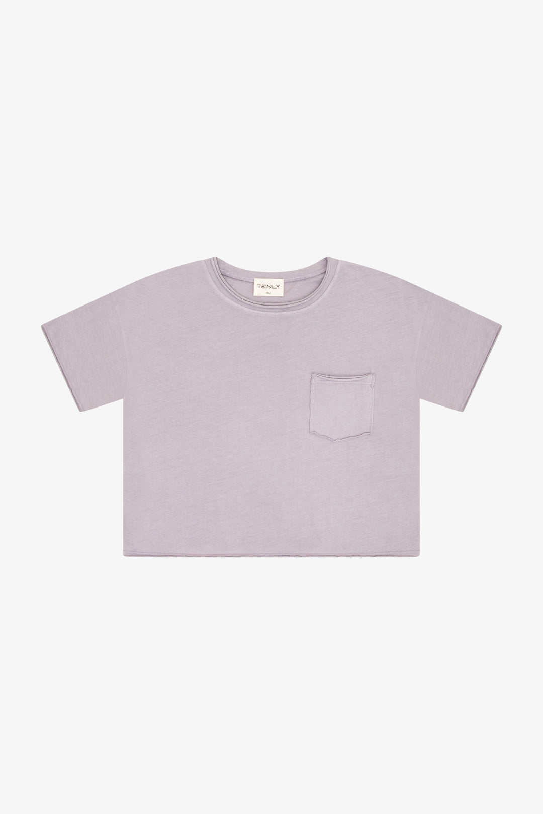 Cotton Jersey Raw Edge Tee Cobblestone