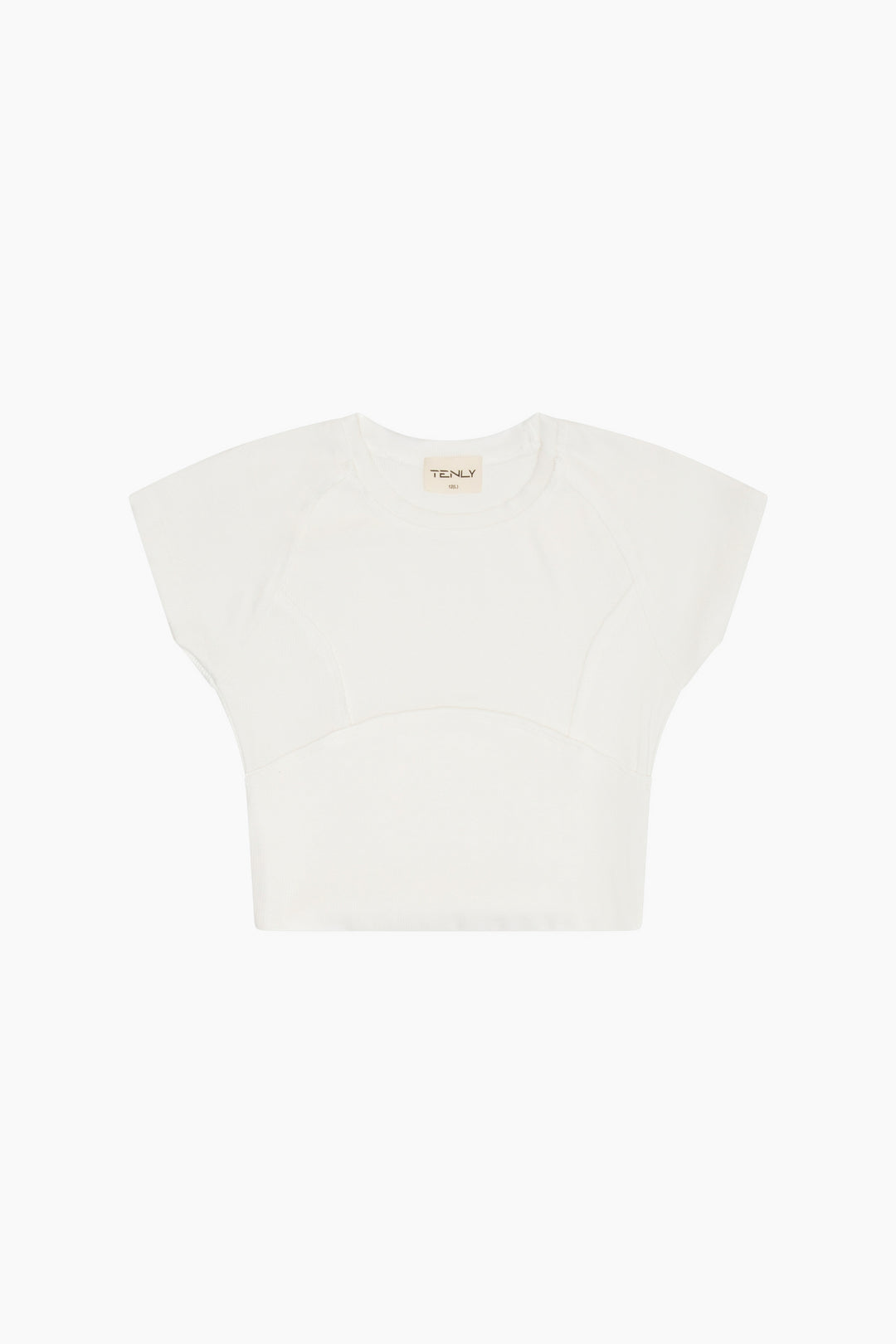 Rayon Rib Cap Sleeve Baseball Tee Ecru