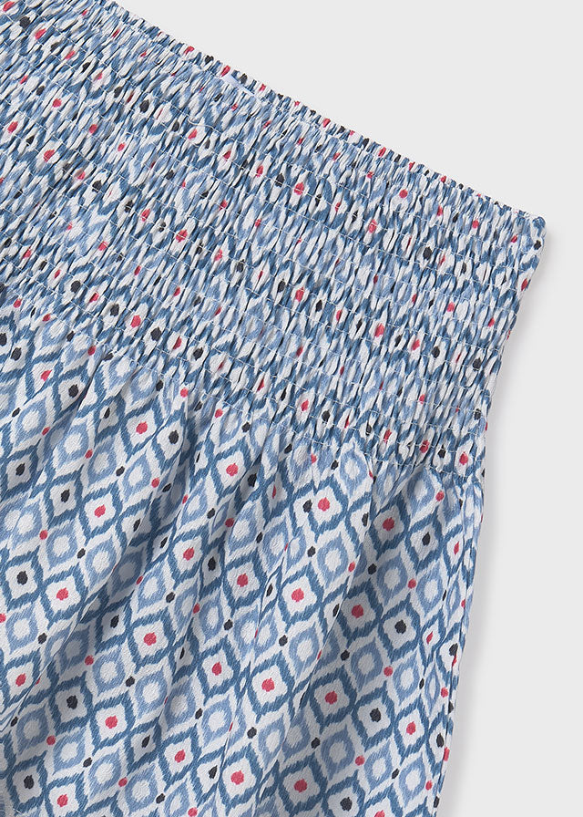 Smock Waist Printed Skirt