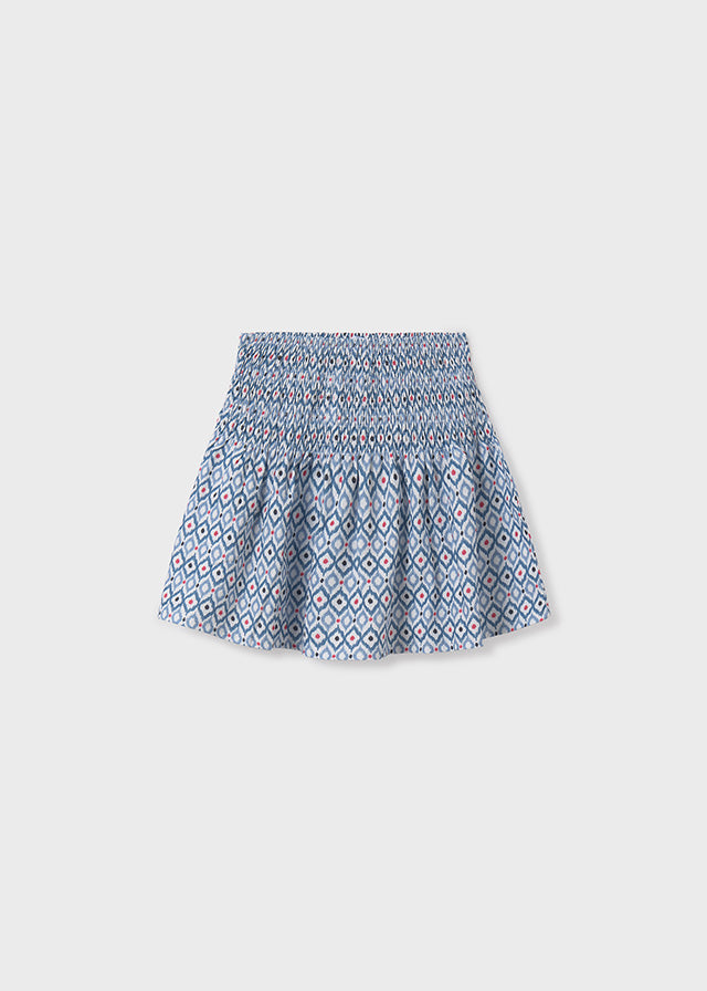 Smock Waist Printed Skirt