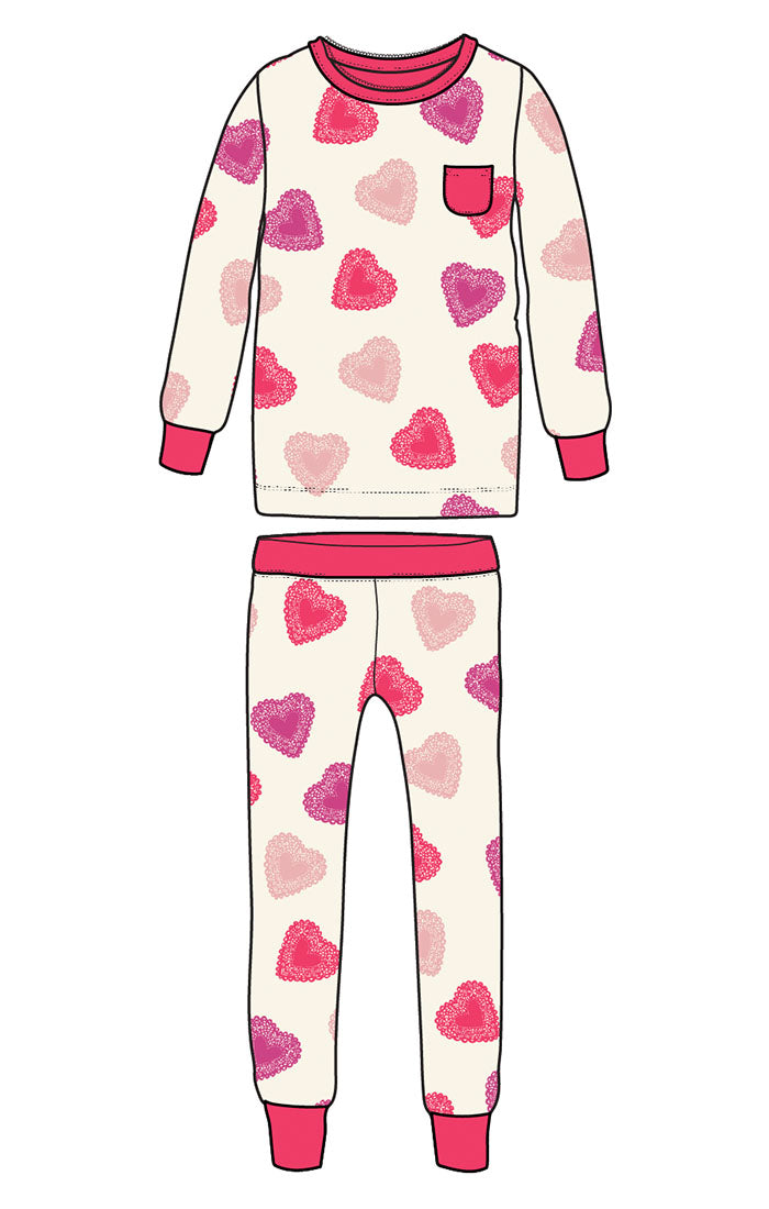 Cut Out Hearts Bamboo Pajamas