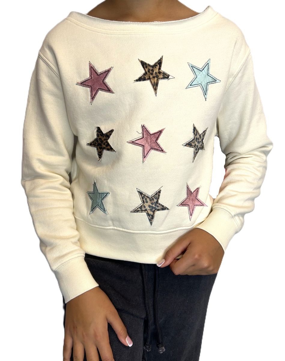 Stars Applique Sweatshirt