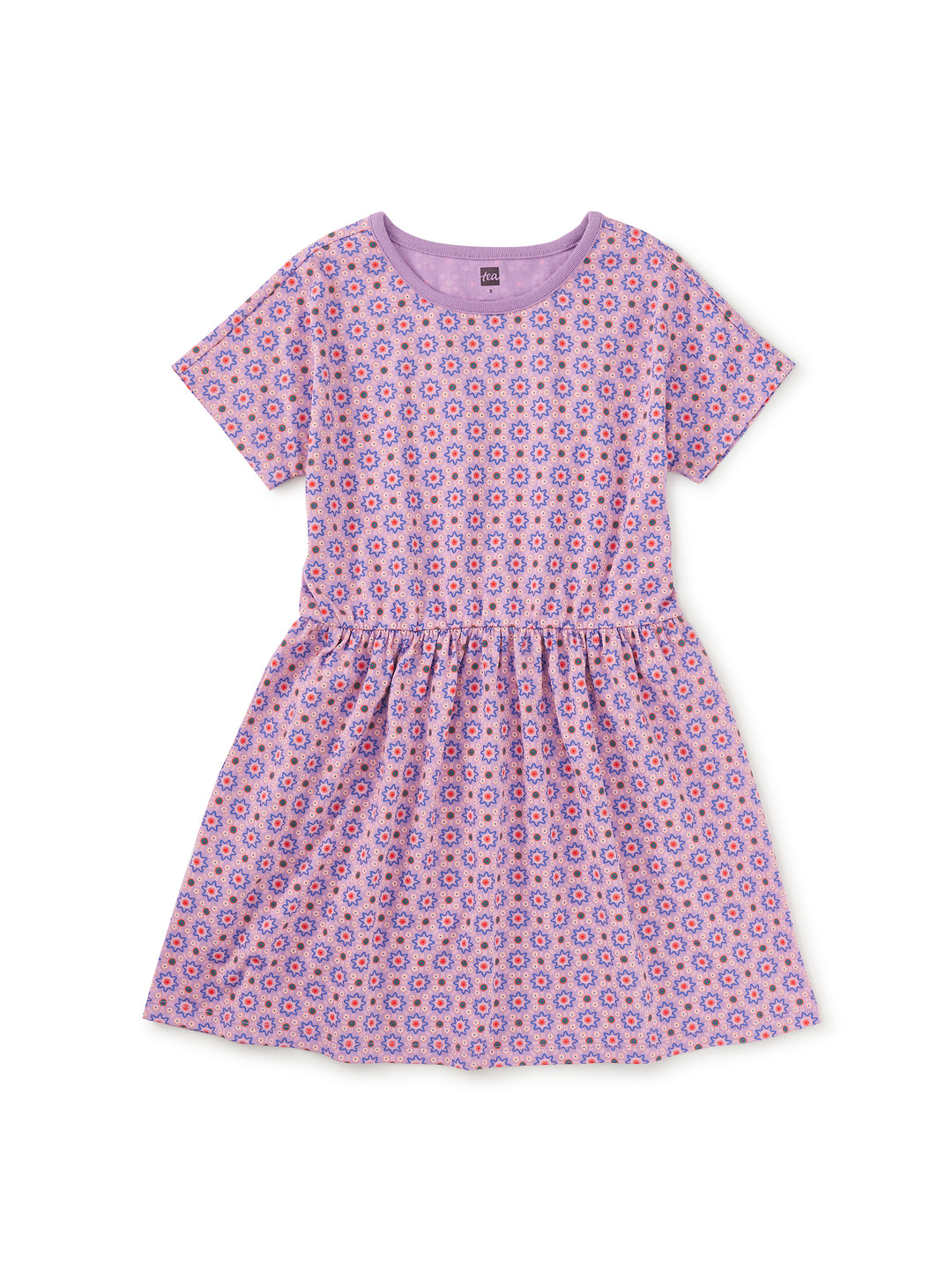 Korean Tiles Short Sleeve Twirl Dress