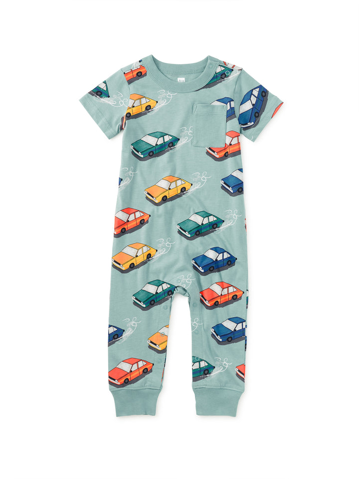 Vintage Cars Pocket Romper
