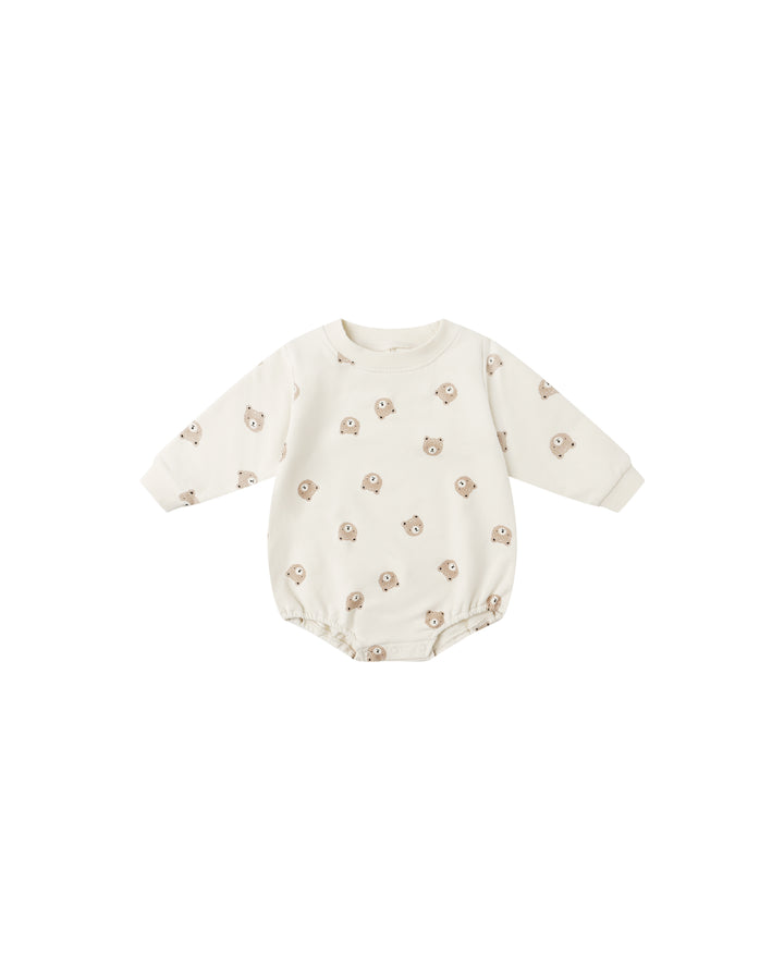 Crewneck Bubble Romper Brown Bear