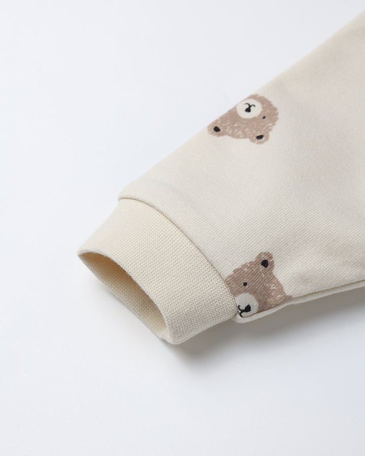 Crewneck Bubble Romper Brown Bear