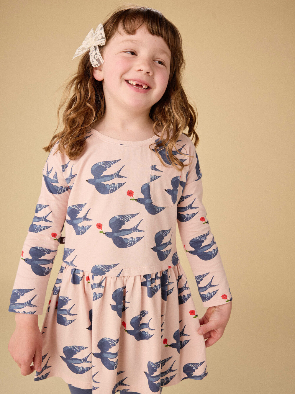 Magpies & Flowers Pocket Play Dress