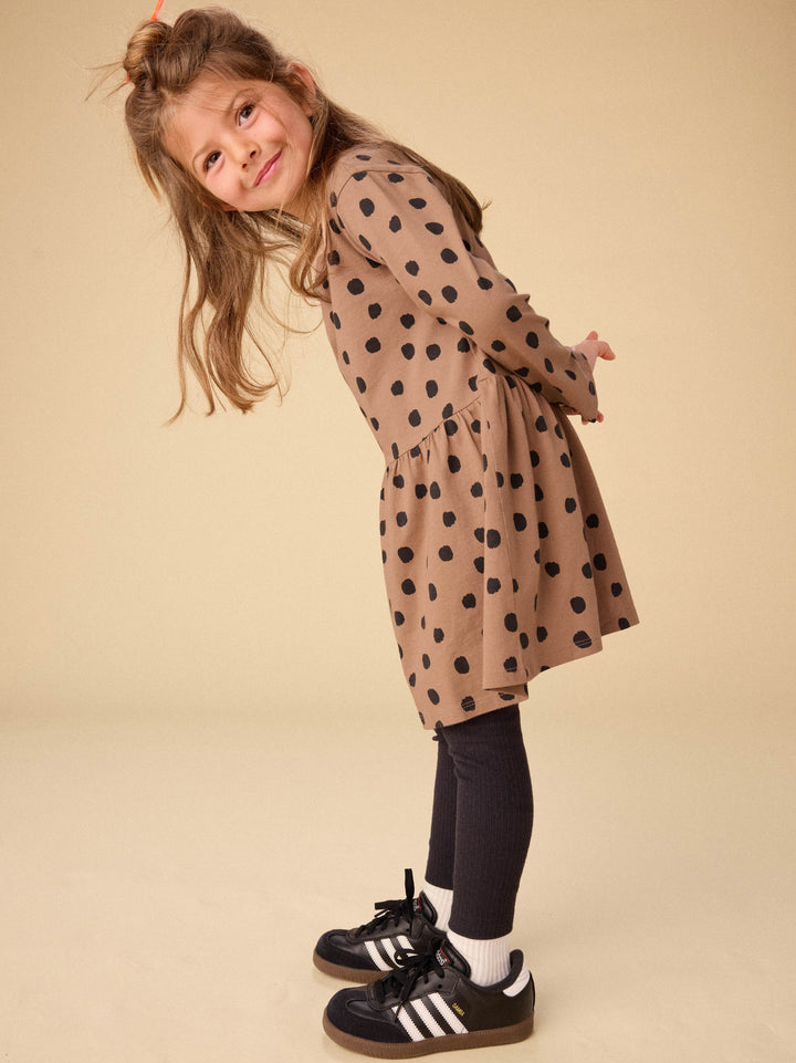 Leopard Dots Skirted Dress