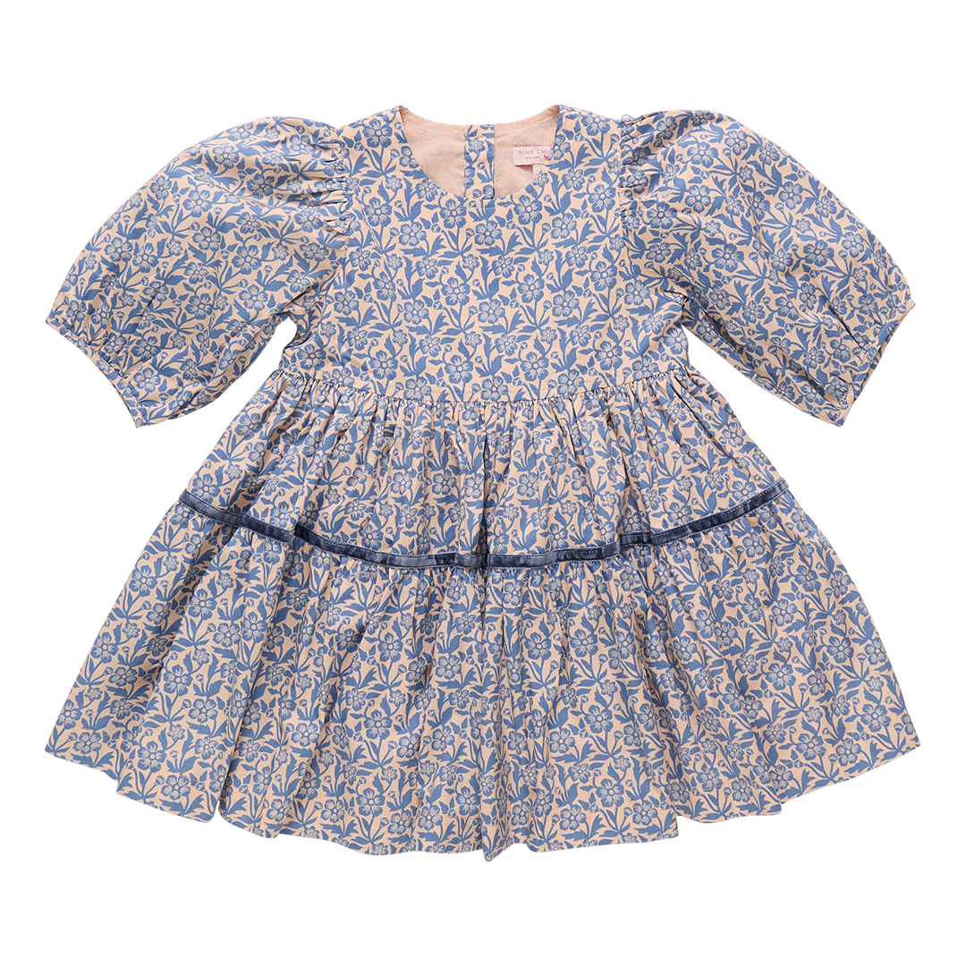 Blue Climbing Floral Mirabelle Dress