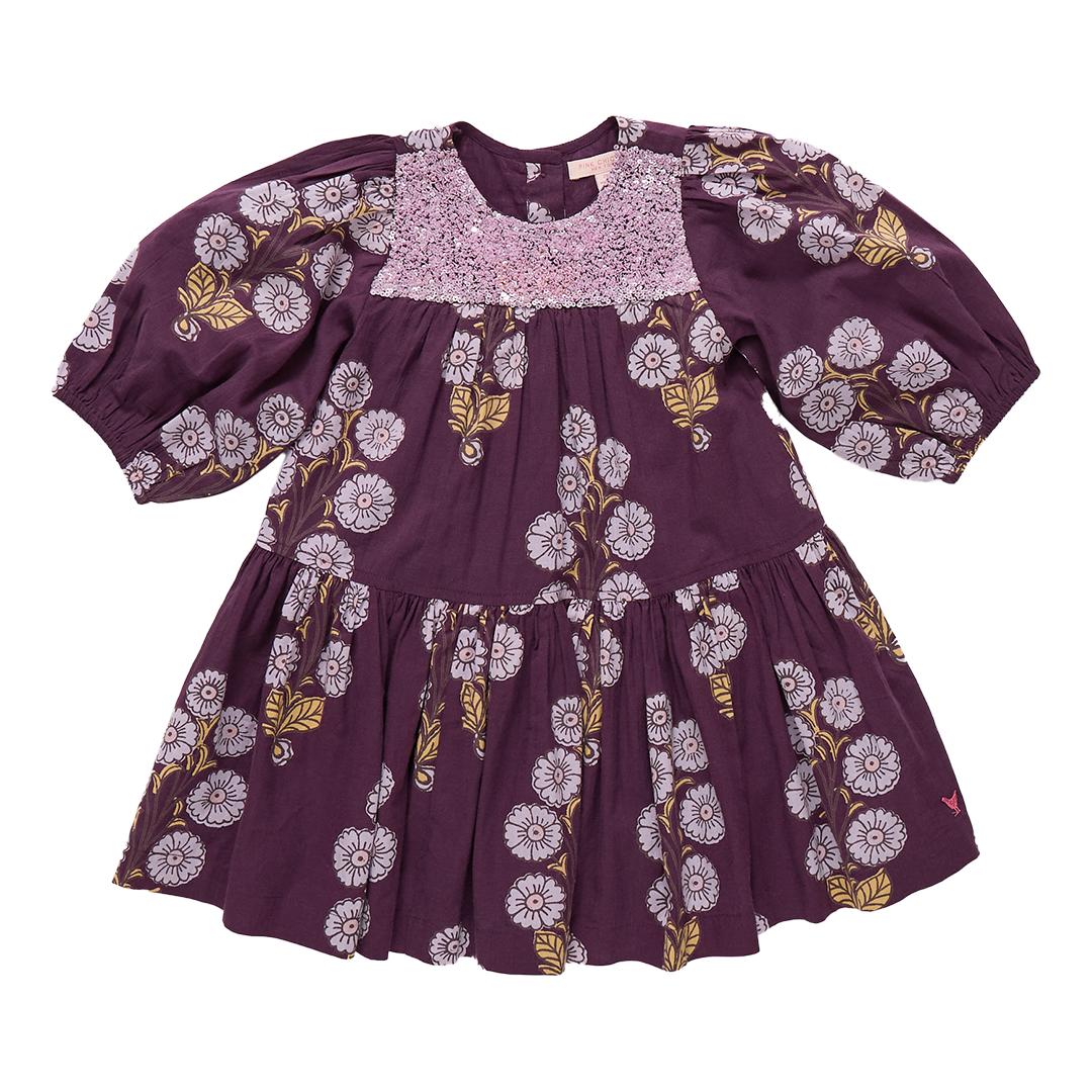 Plum Buttercup Floral Fiona Dress