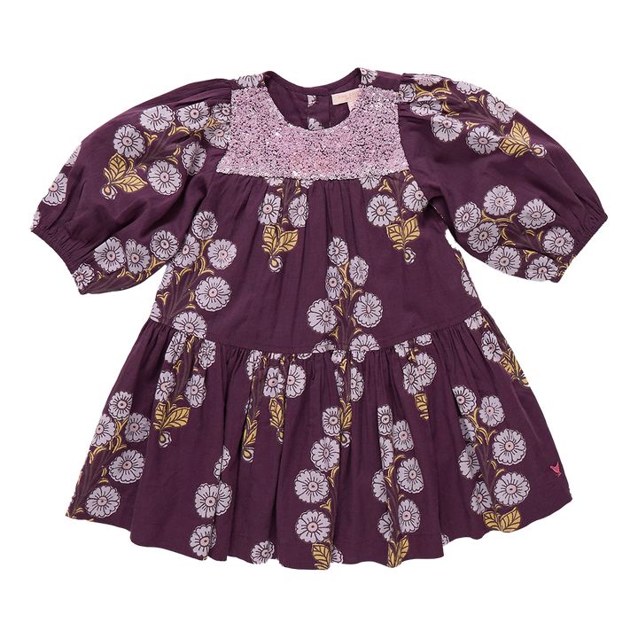 Plum Buttercup Floral Fiona Dress