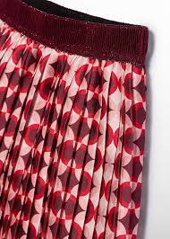 Stamped Pleated Mini Skirt