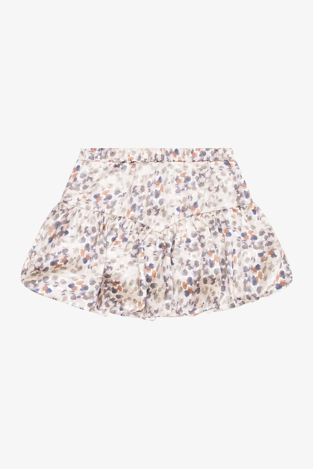 Printed Satin Tiered Bubble Skirt