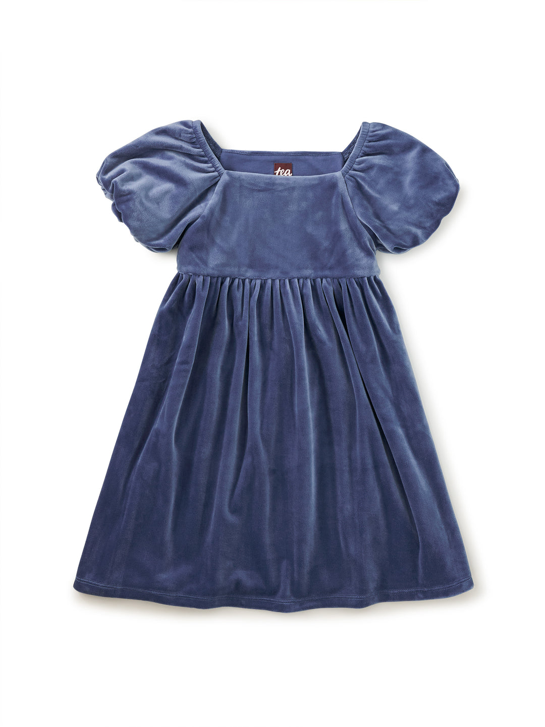 Naval Blue Puff Shoulder Dress