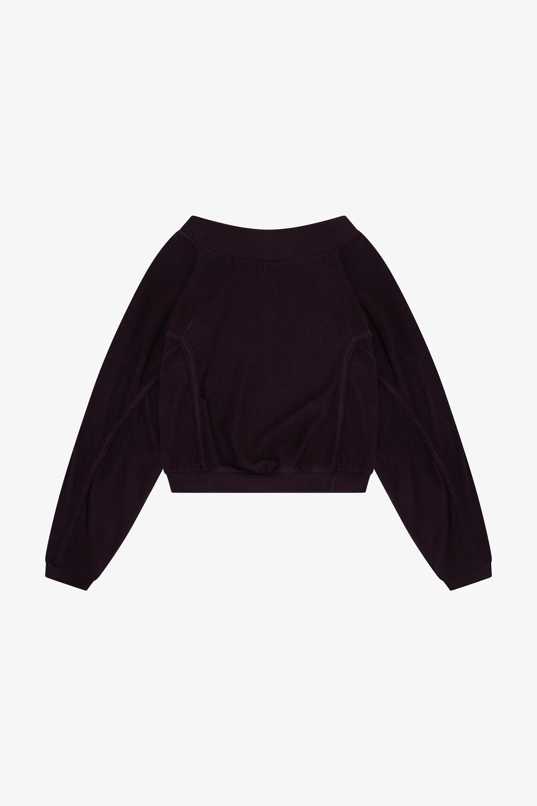 Rayon Ribbed Raglan Shirred Top