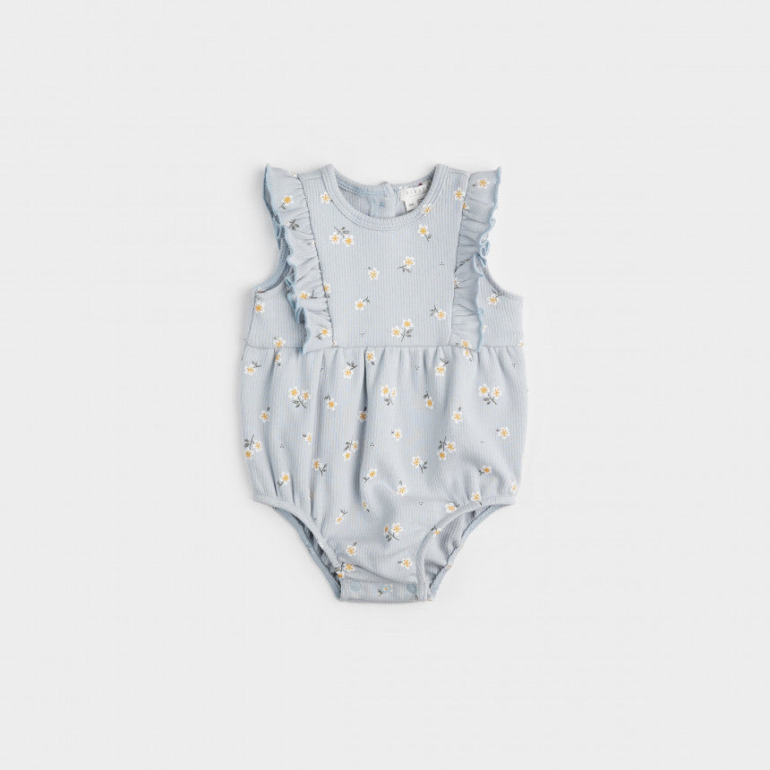 Daisy Rib Organic Cotton Bubble Romper