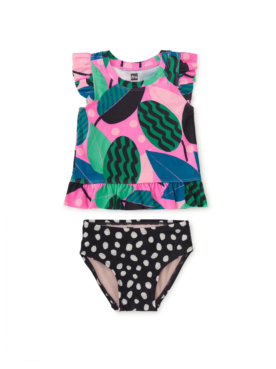 Bossa Nova Foliage Short Sleeve Baby Swim Set