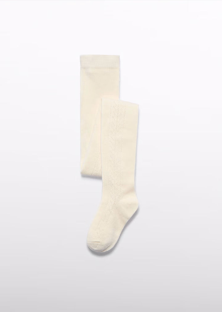 Cream Openwork Side Tights