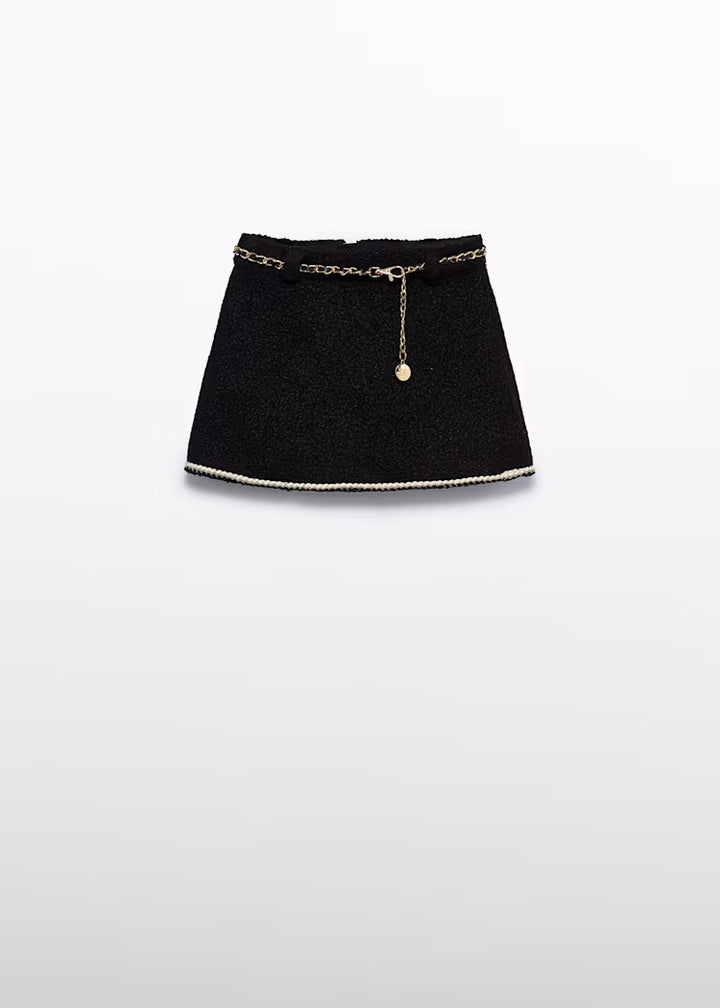 Faux Shearling Skirt with belt