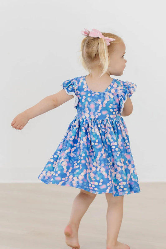 Shimmer & Shine Flutter Sleeve Twirl Dress