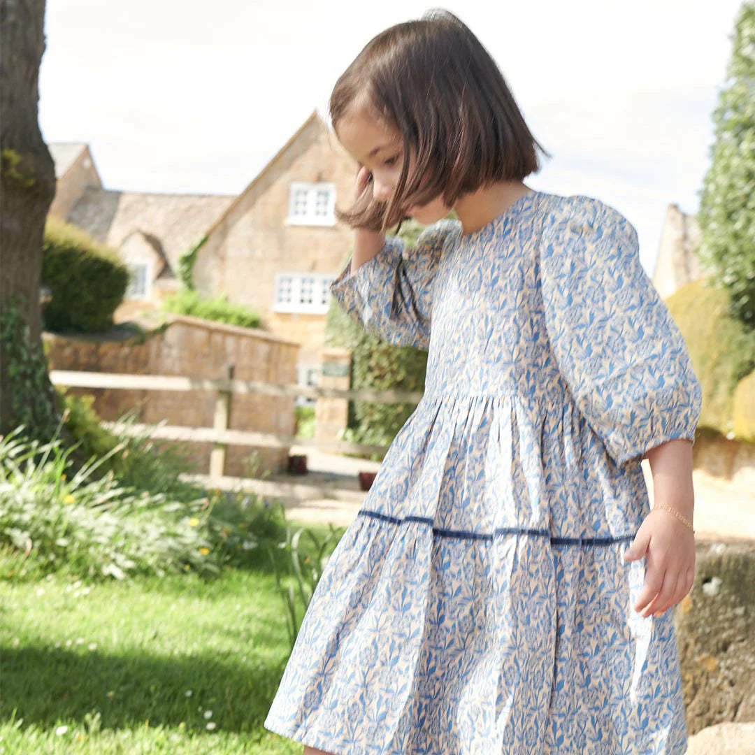 Blue Climbing Floral Mirabelle Dress