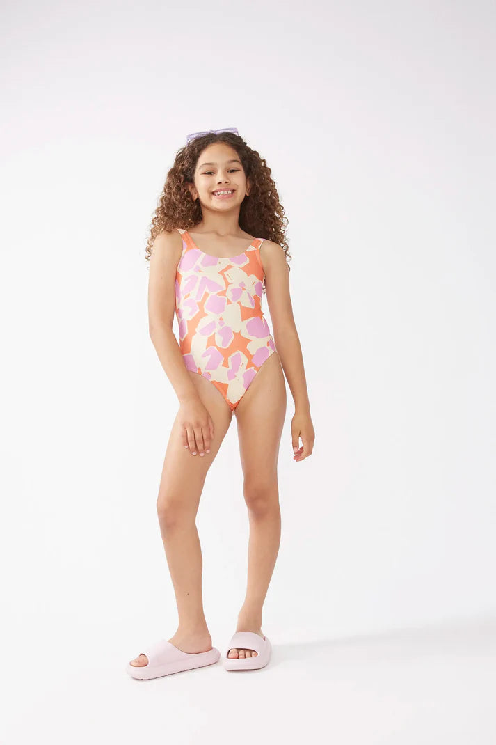 Rubra Orange Printed Swimsuit
