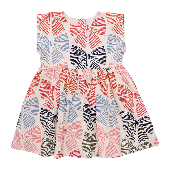 Adaline Dress Multi Striped Bows