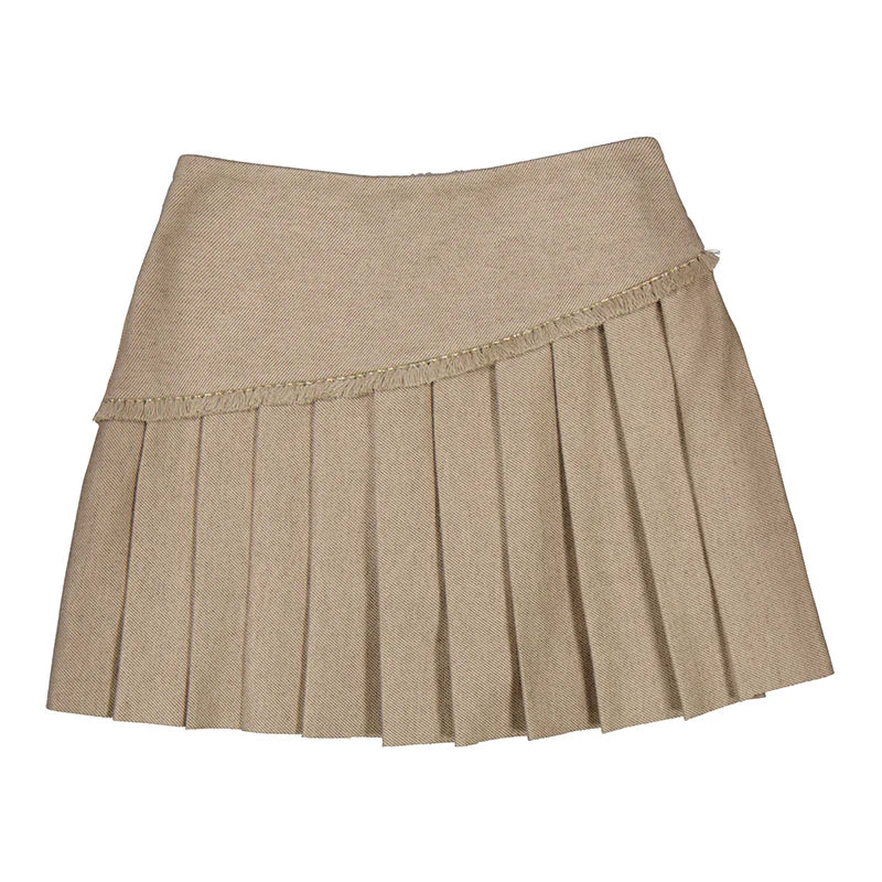 Soft Pleated Skort in Taupe