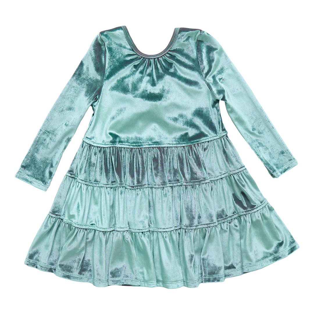 Pearl Dress Teal Velour