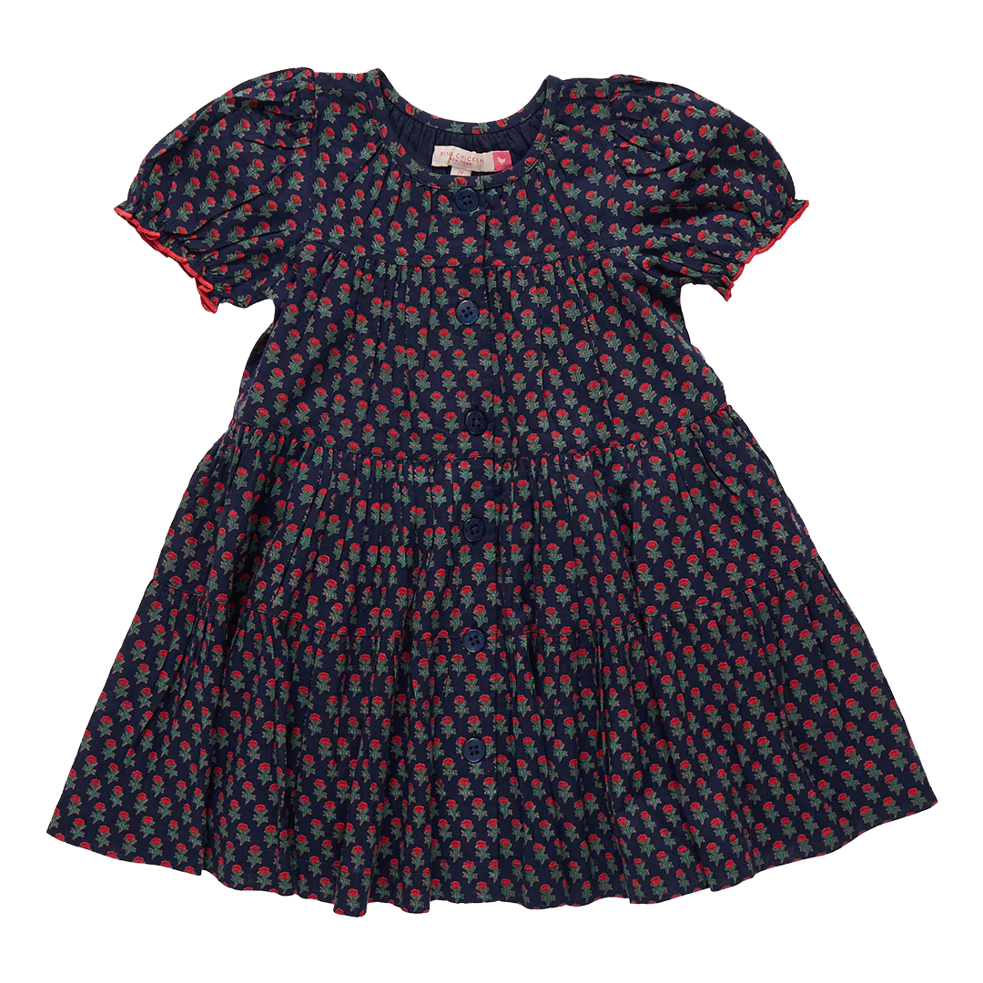 Elizabeth Dress Navy Carnation