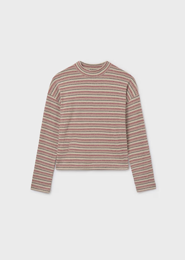 Blush Striped Mockneck