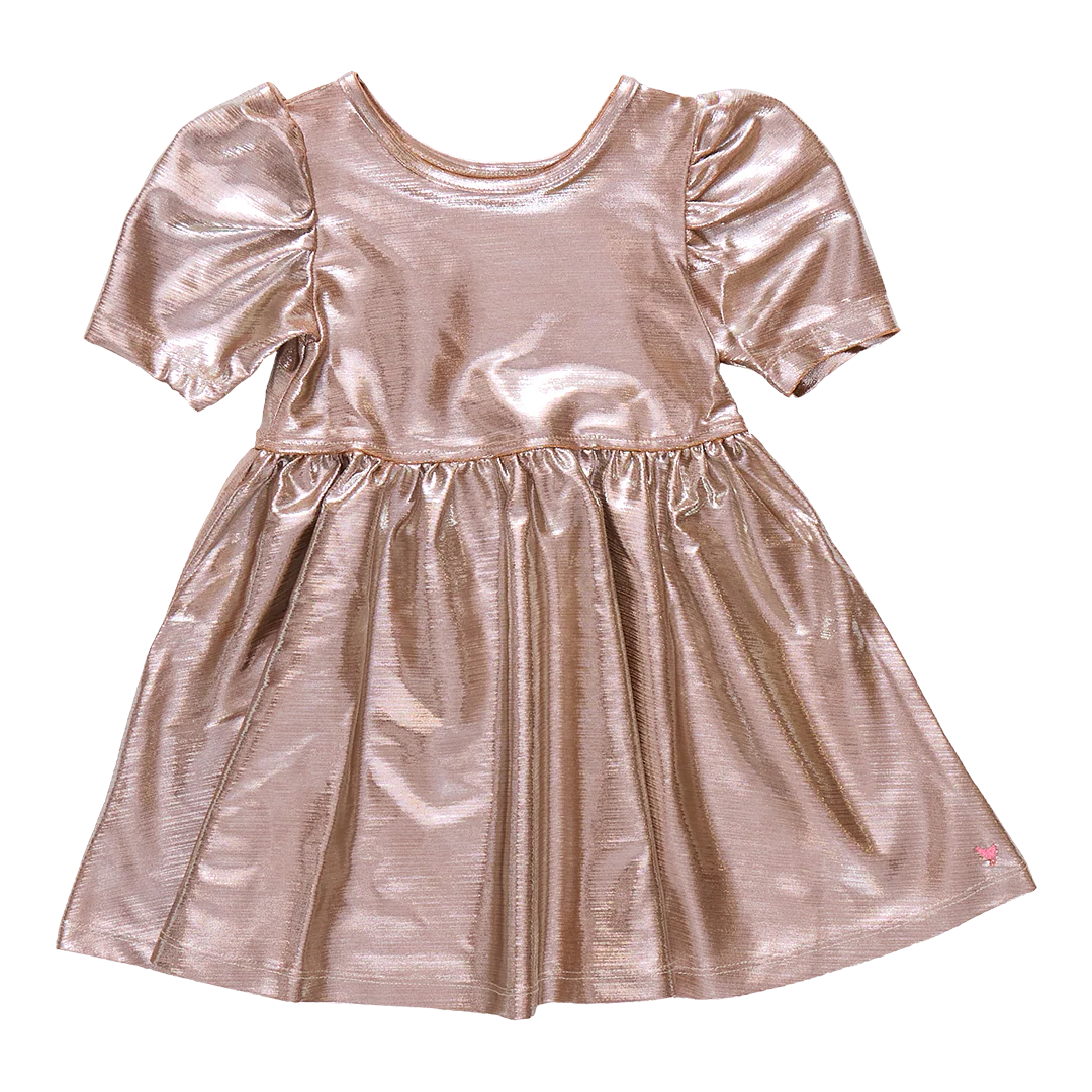 Lame Laurie Dress Champagne Textured
