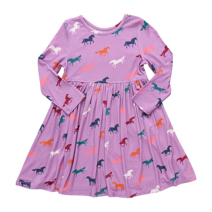 Bamboo Steph Dress Lavender Multi Horses