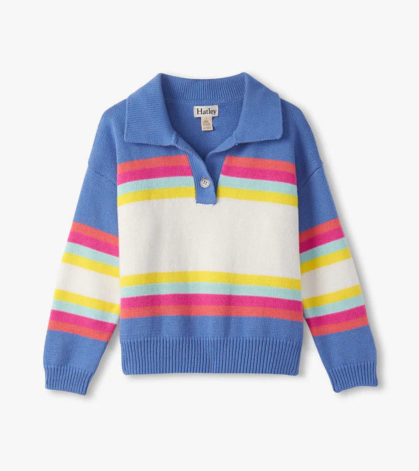 Royal Colorblock Johnny Collar Sweater