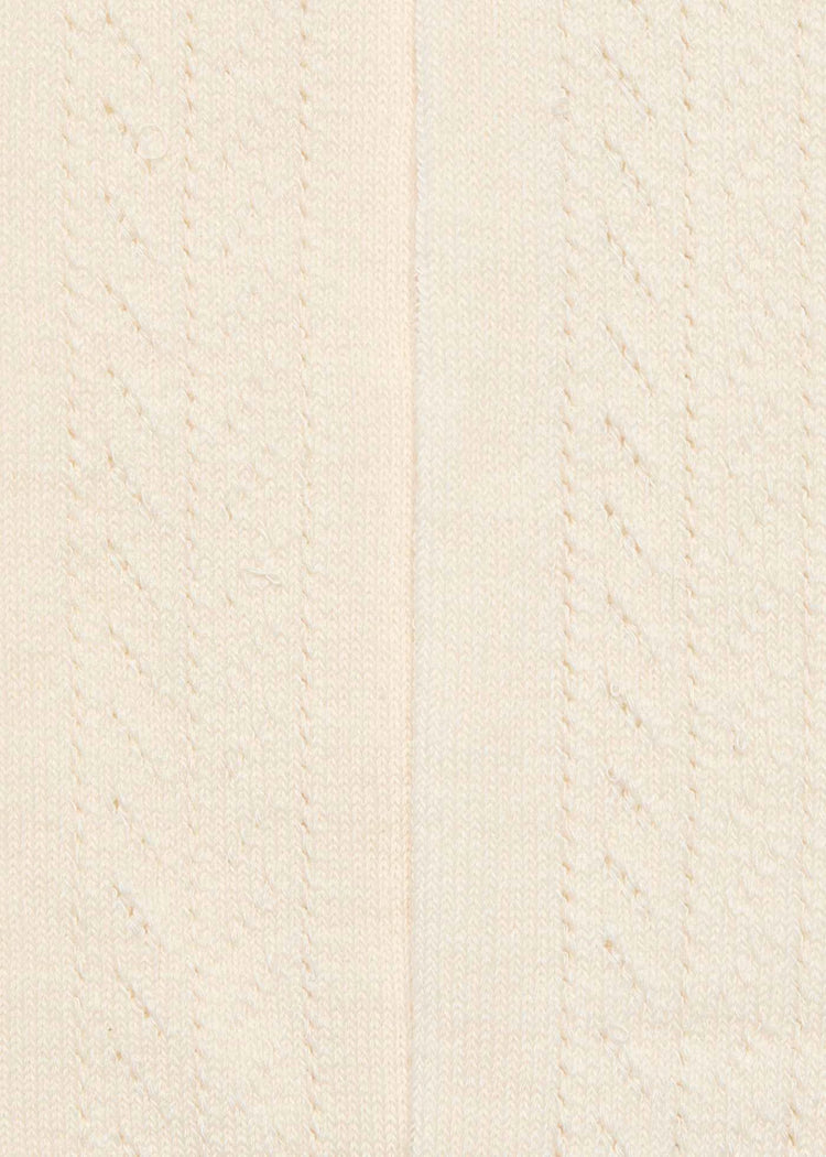 Cream Openwork Side Tights