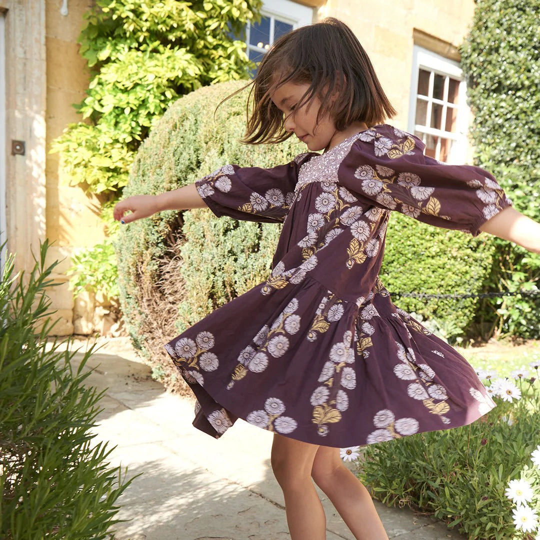 Plum Buttercup Floral Fiona Dress