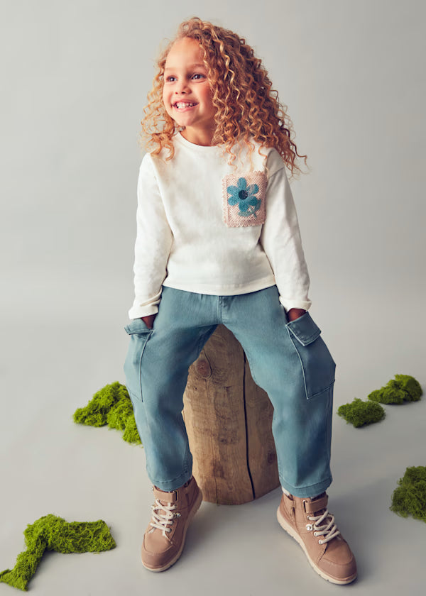 Flower Crochet Pocket Tee