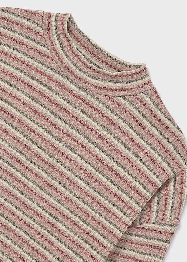 Blush Striped Mockneck