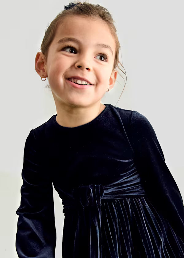 Pleated Velvet Dress