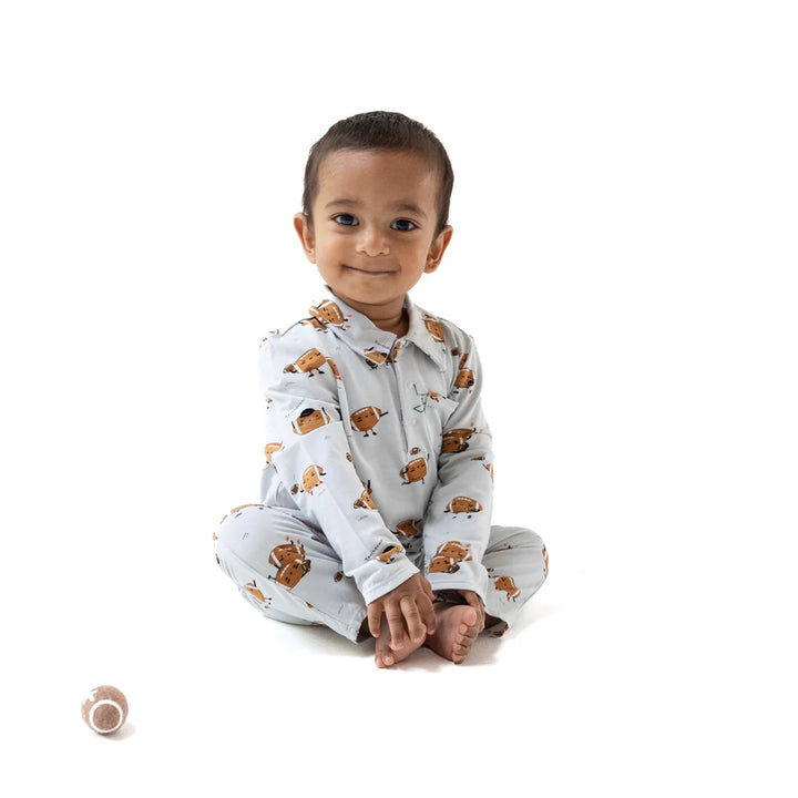 Footballs Playing Football Polo Romper