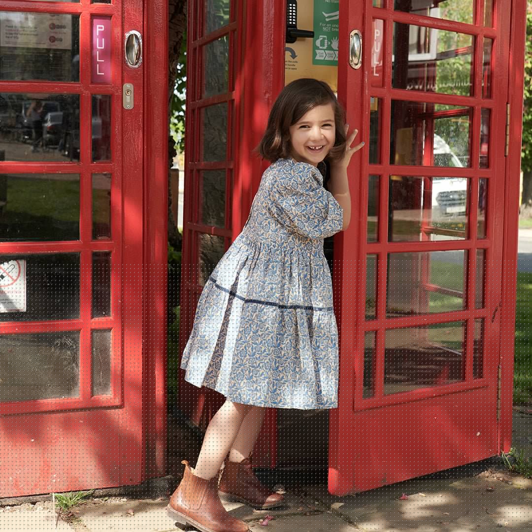 Blue Climbing Floral Mirabelle Dress