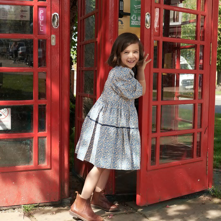Blue Climbing Floral Mirabelle Dress