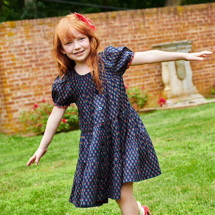 Elizabeth Dress Navy Carnation