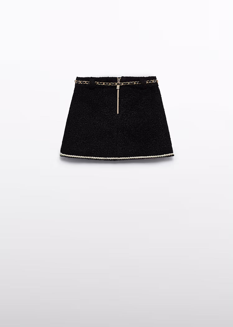 Faux Shearling Skirt with belt