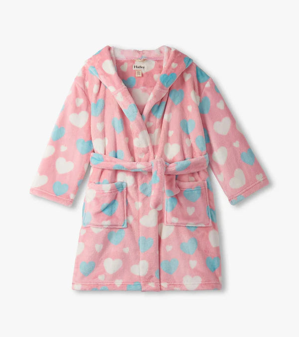 Big Hearts Fuzzy Fleece Robe