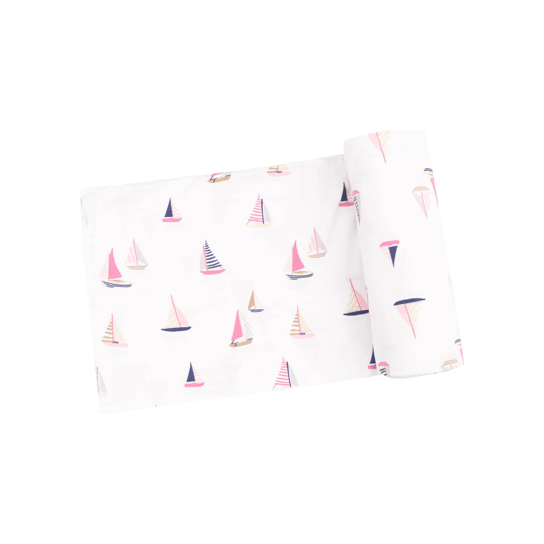 Sailboats Pink Swaddle